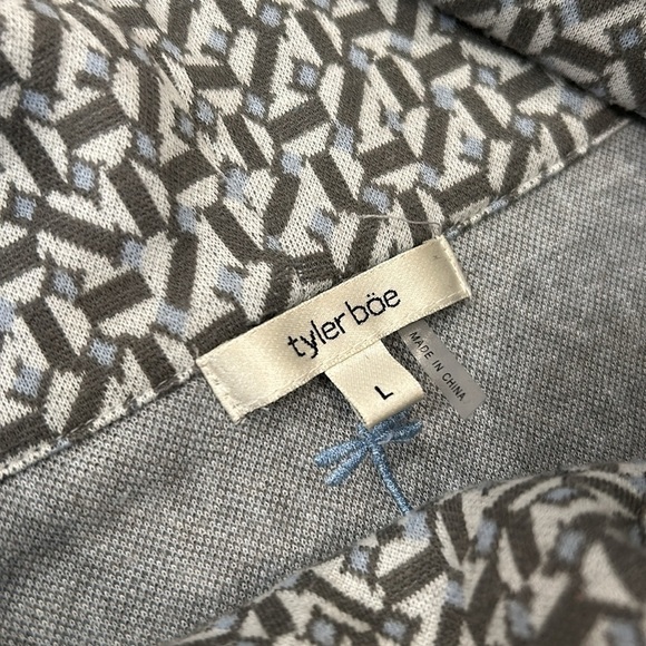 Tyler Böe Kim Cowl Neck Shift Dress in Blue Grey Print Size Large - Picture 5 of 16